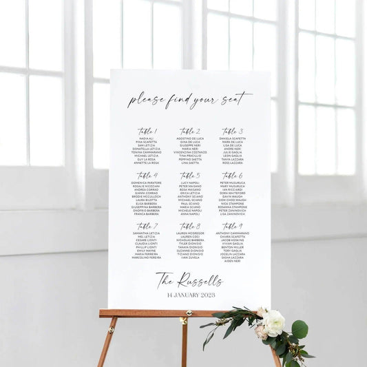 Sophisticated Seating Chart - Josephine 1 - Wedding Signs