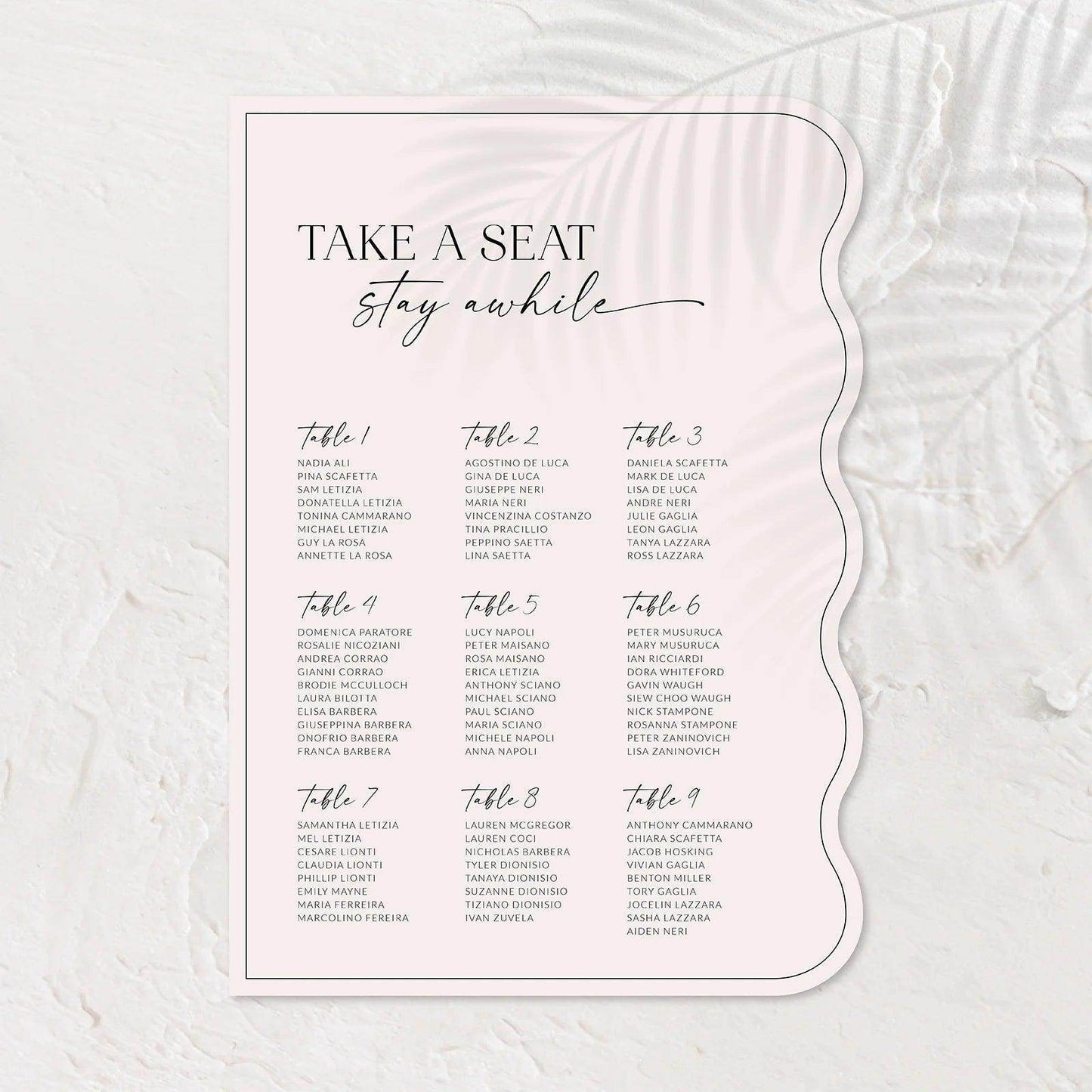 Sophisticated Seating Chart - Josephine 3 - Wedding Signs