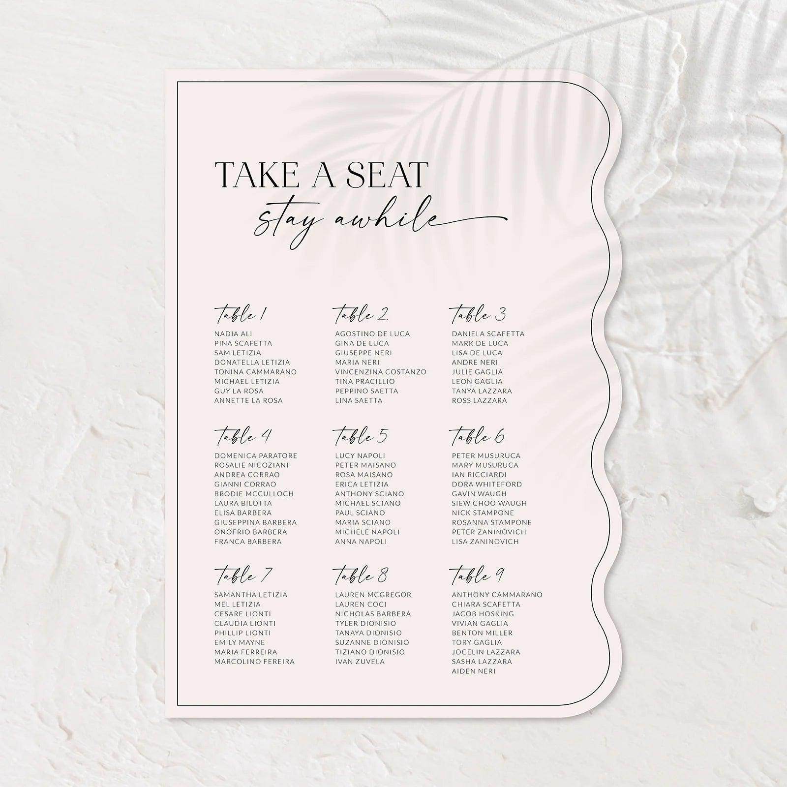 Sophisticated Seating Chart - Josephine 3 - Wedding Signs
