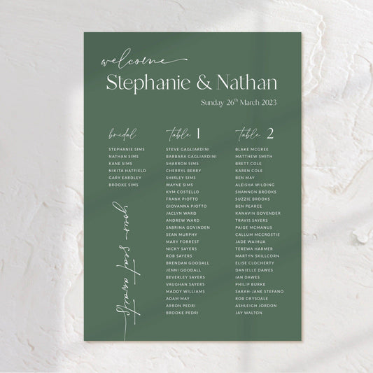 Sophisticated Seating Chart - Stephanie 2 - Wedding Signs
