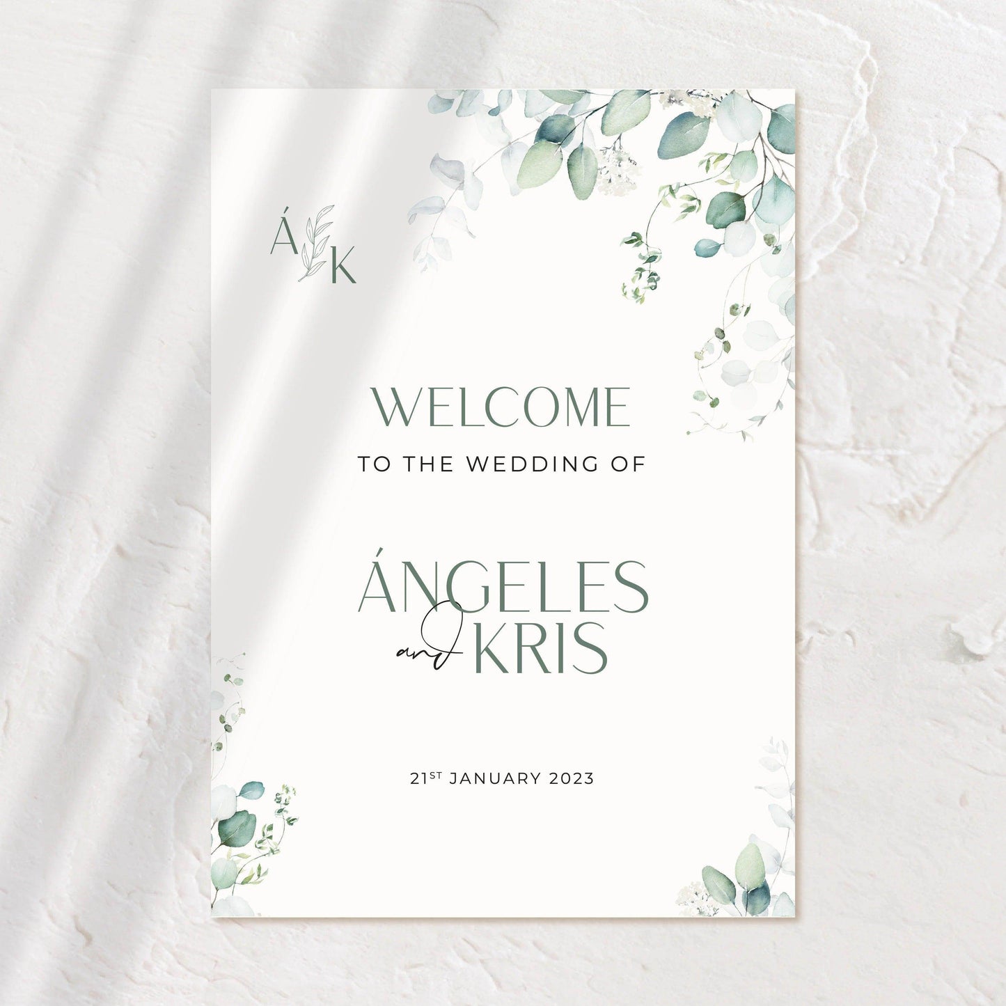 Sophisticated Welcome Sign - Angeles - Wedding Signs