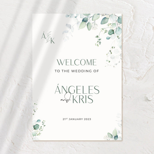 Sophisticated Welcome Sign - Angeles - Wedding Signs