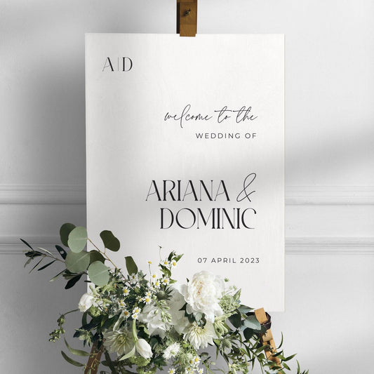 Sophisticated Welcome Sign - Ariana 3 - Wedding Signs