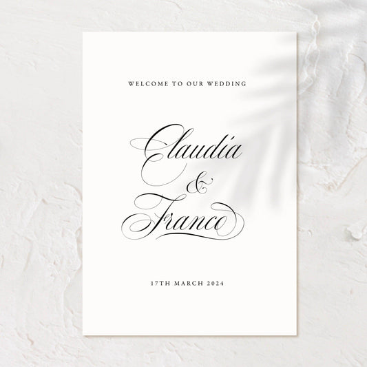 Sophisticated Welcome Sign - Claudia - Wedding Signs