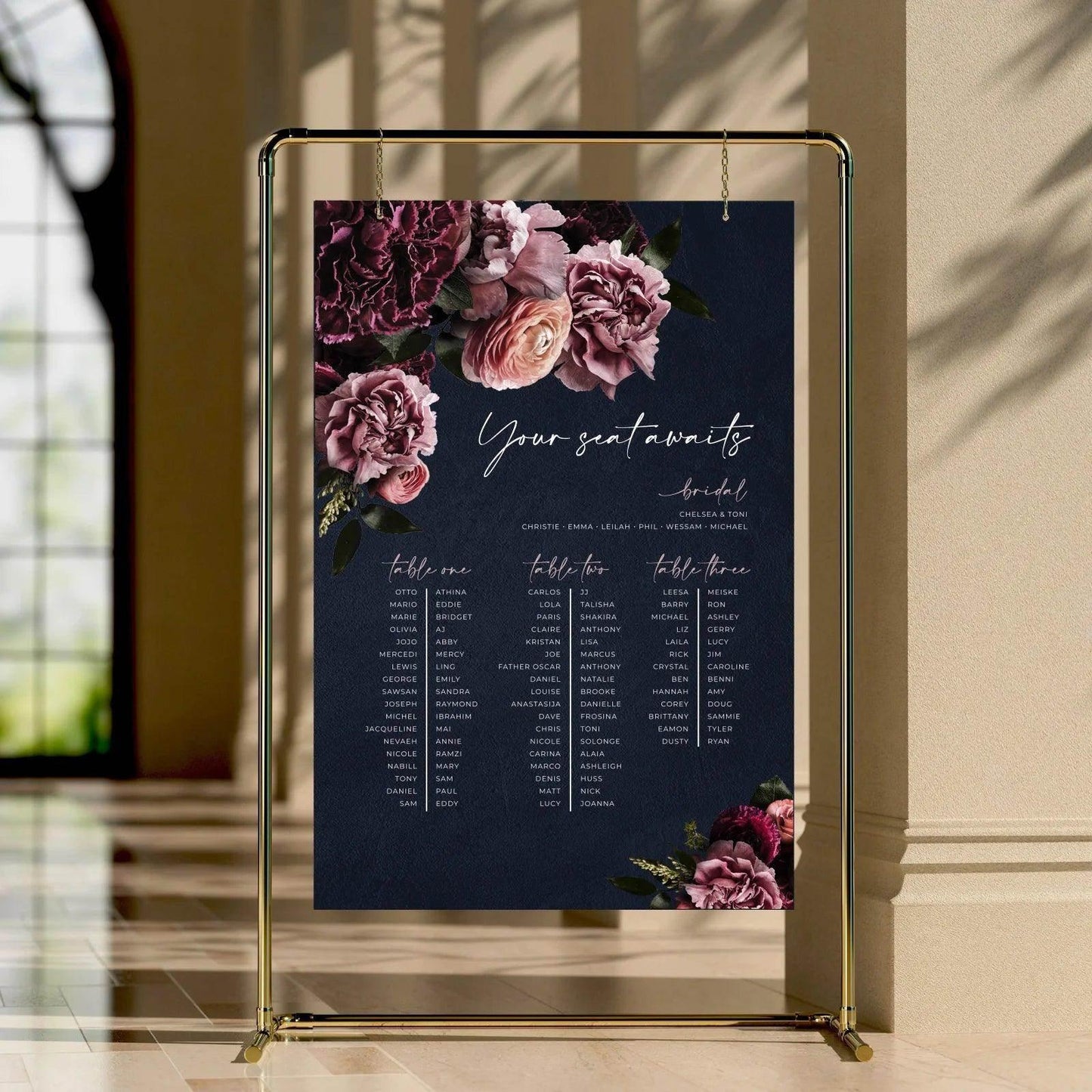 Stylish Seating Chart - Chelsea - Wedding Signs