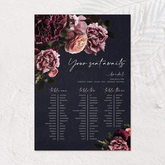 Stylish Seating Chart - Chelsea - Wedding Signs