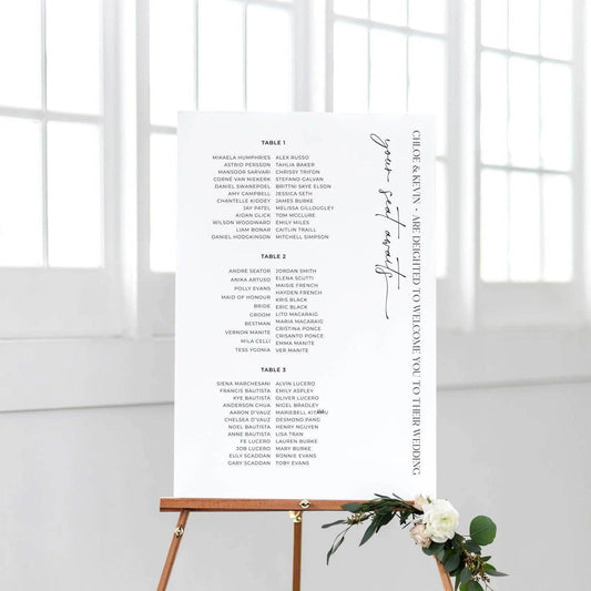 Stylish Seating Chart - Chloe 3 - Wedding Signs