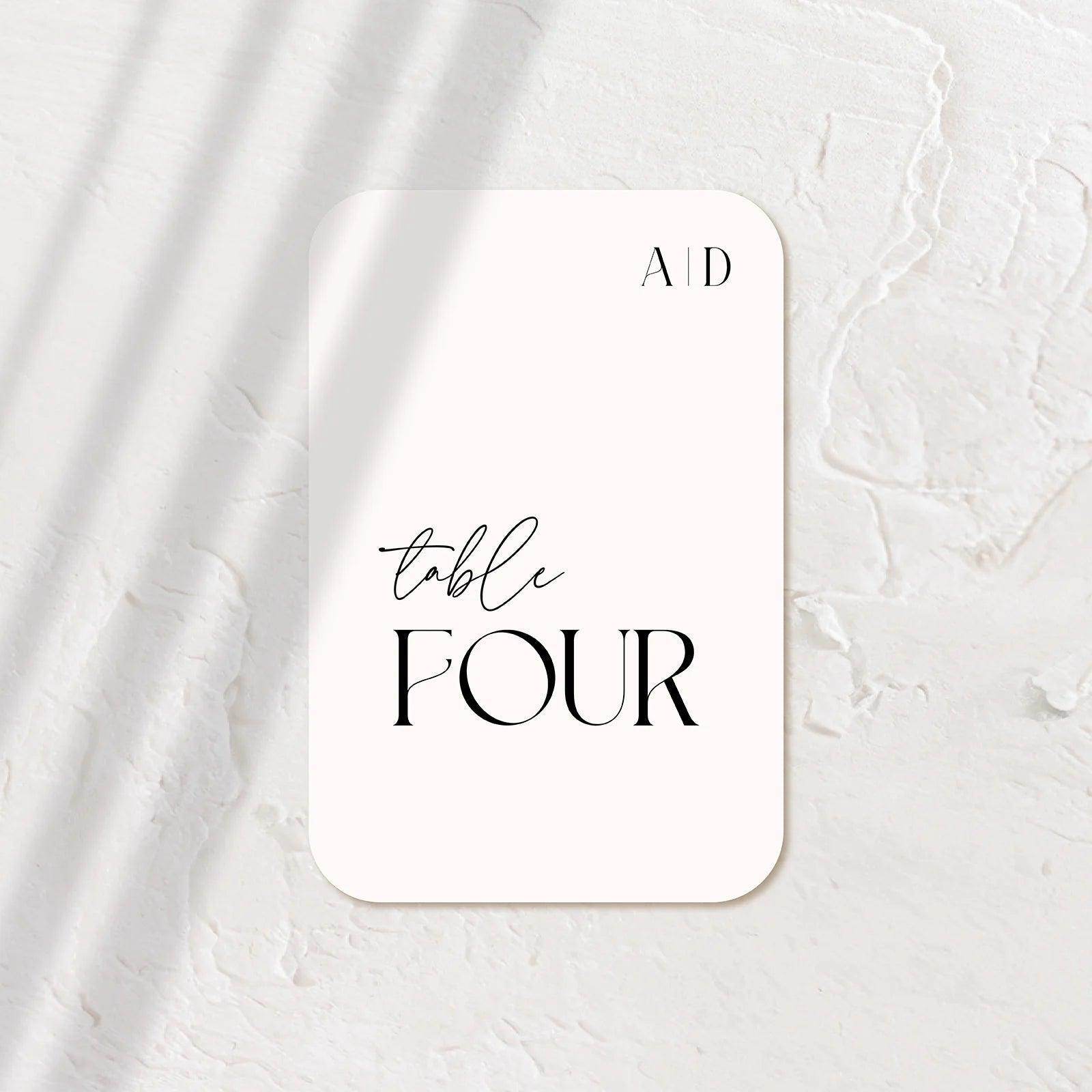 Stylish Table Numbers - Ariana 1 - Wedding Signs