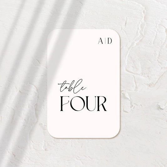 Stylish Table Numbers - Ariana 1 - Wedding Signs
