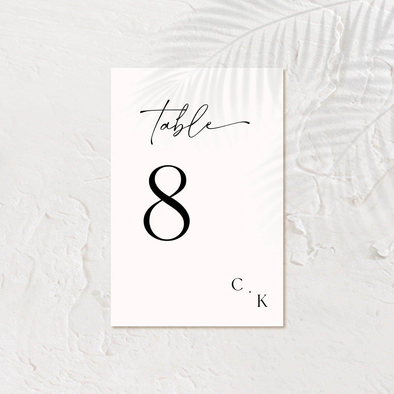 Stylish Table Numbers - Chloe 3 - Wedding Signs