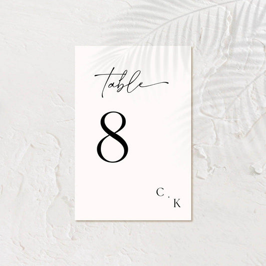 Stylish Table Numbers - Chloe 3 - Wedding Signs