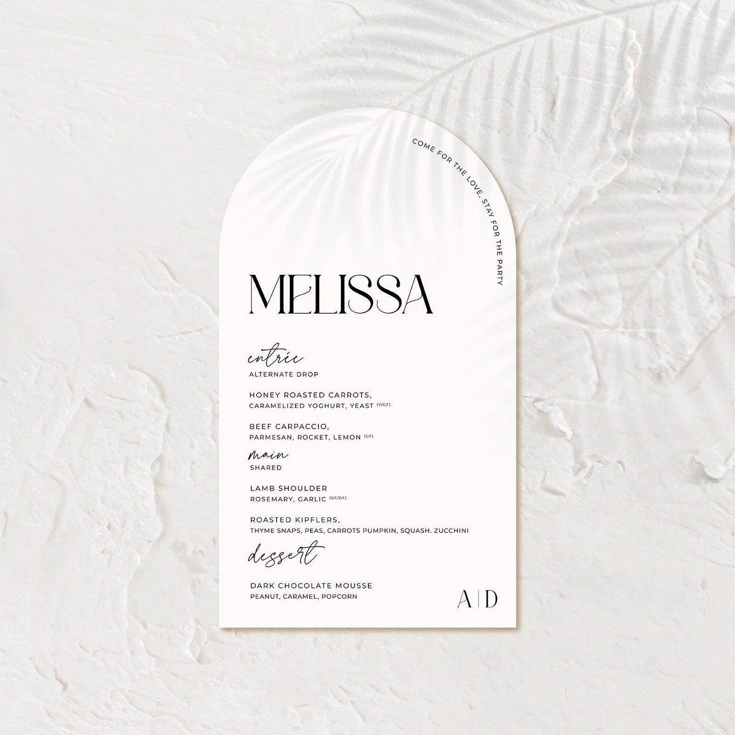 Stylish Wedding Menu - Ariana - 2 - Wedding Signs