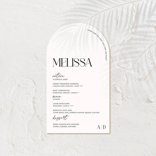 Stylish Wedding Menu - Ariana - 2 - Wedding Signs