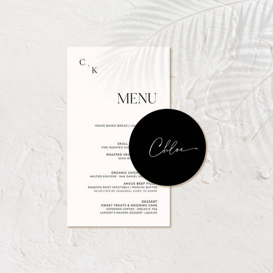 Stylish Wedding Menu - Chloe 2 - Wedding Signs