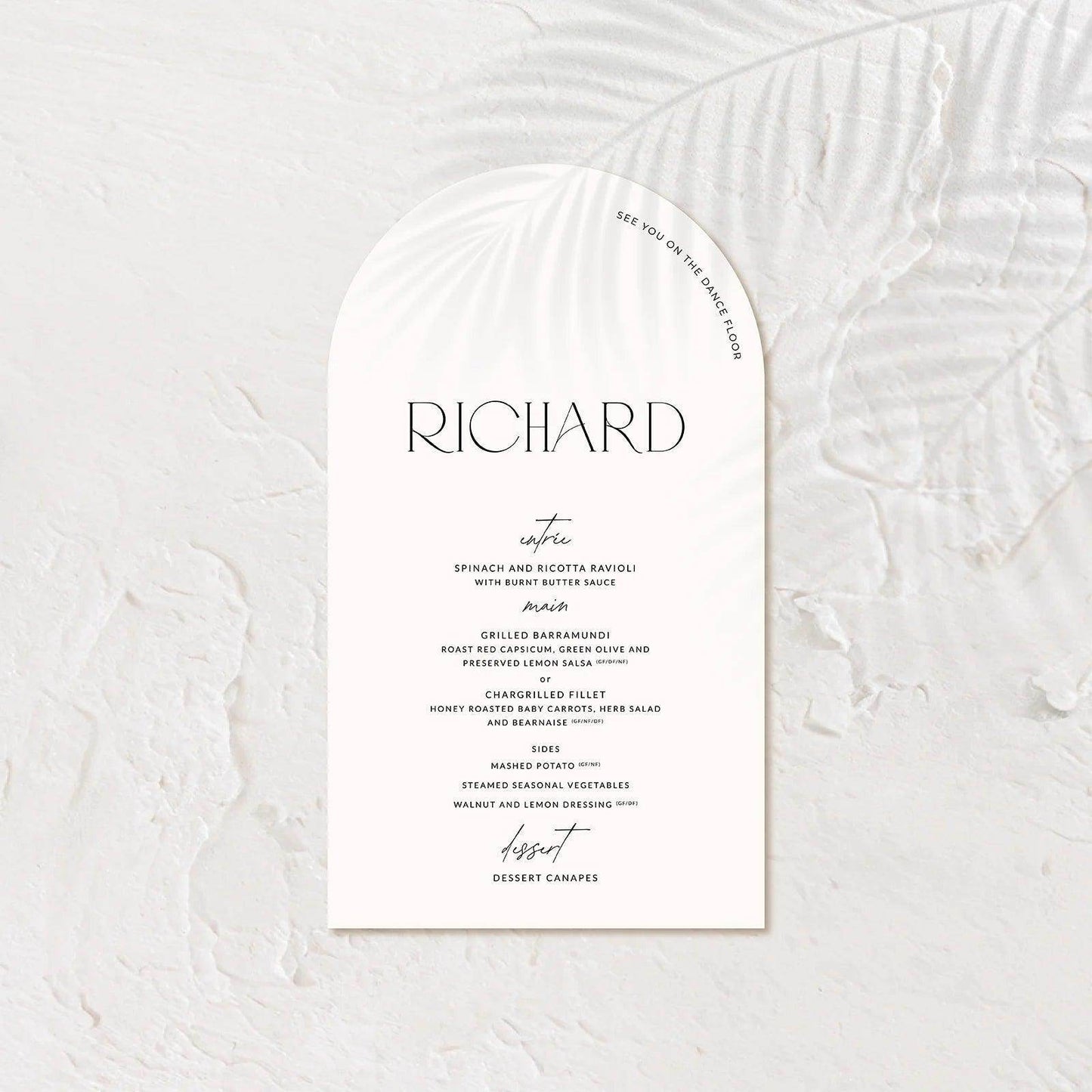 Stylish Wedding Menu - Jessica 2 - Wedding Signs