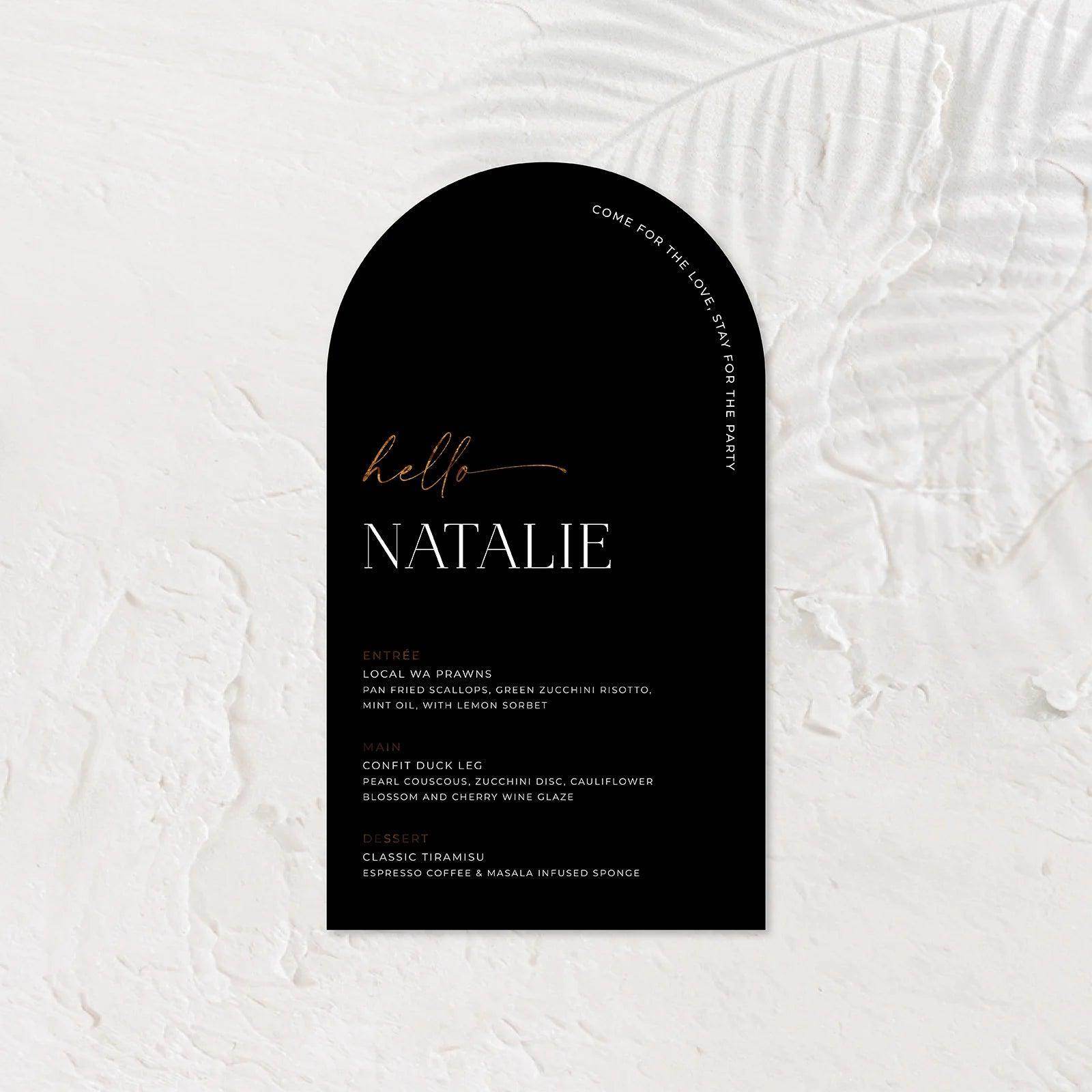 Stylish Wedding Menu - Josephine 2 - Wedding Signs