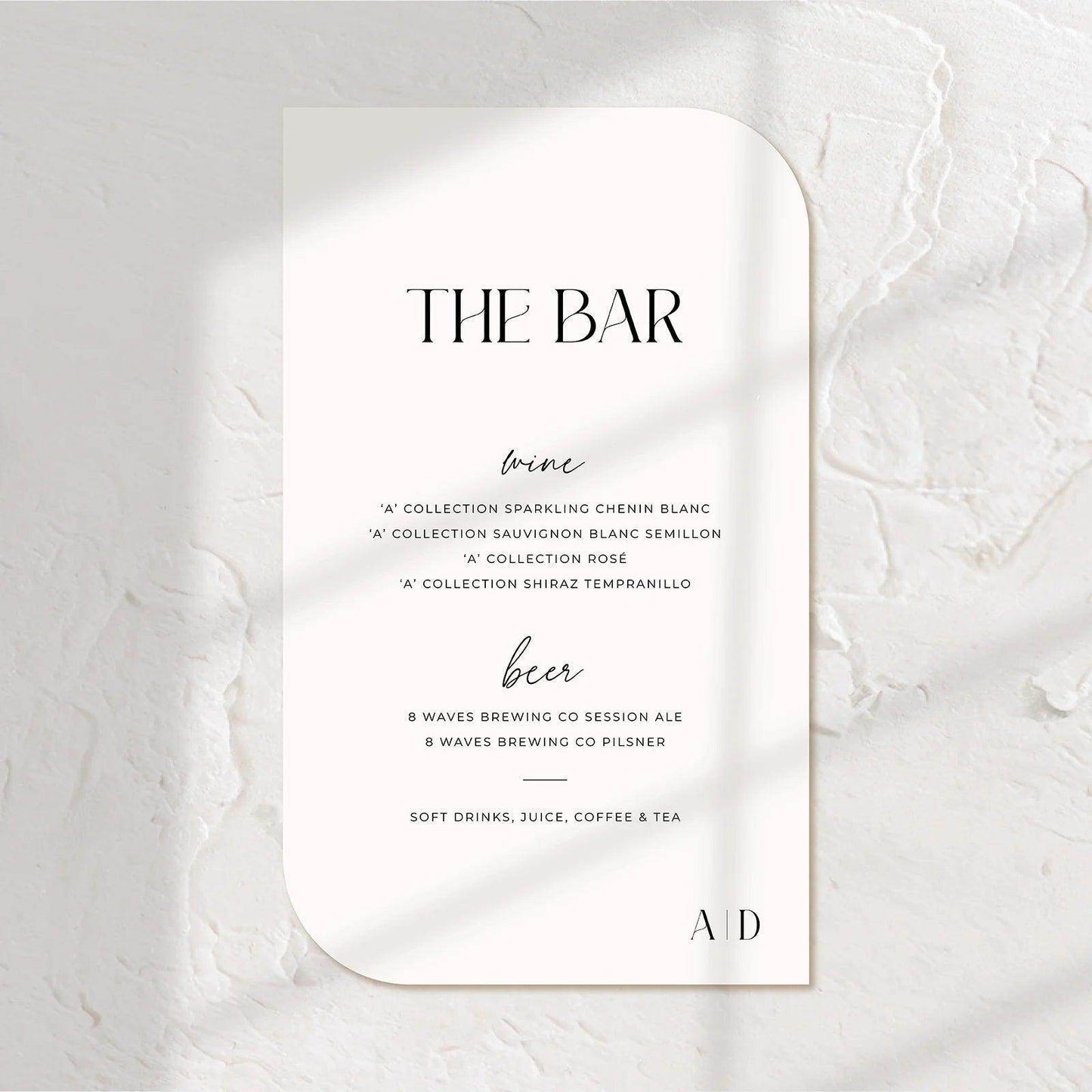 Timeless Bar Sign - Ariana 5 - Wedding Signs