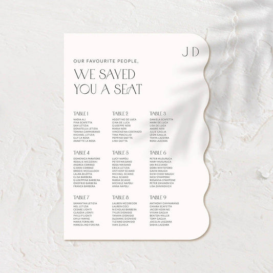 Timeless Seating Chart - Jessica 5 - Wedding Signs