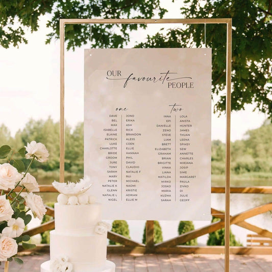 Timeless Seating Chart - Josephine 4 - Wedding Signs