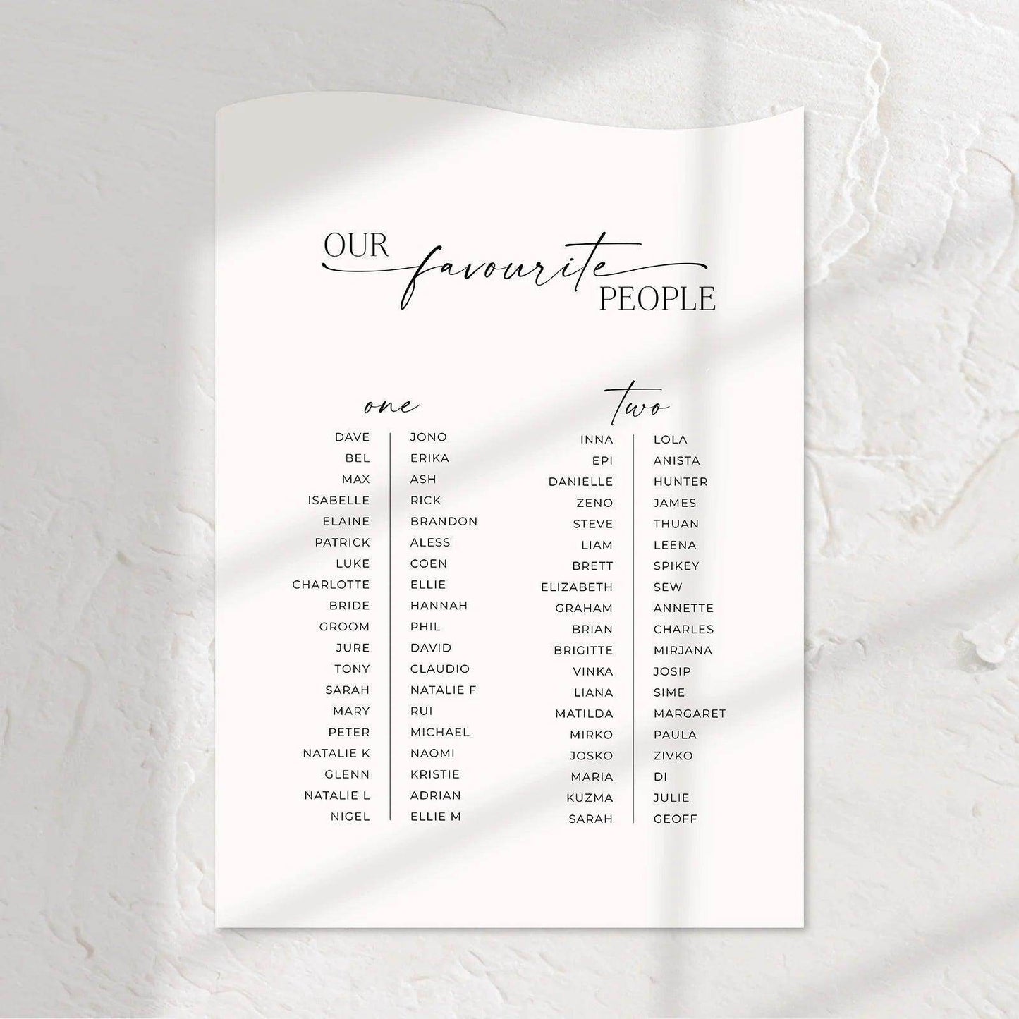 Timeless Seating Chart - Josephine 4 - Wedding Signs