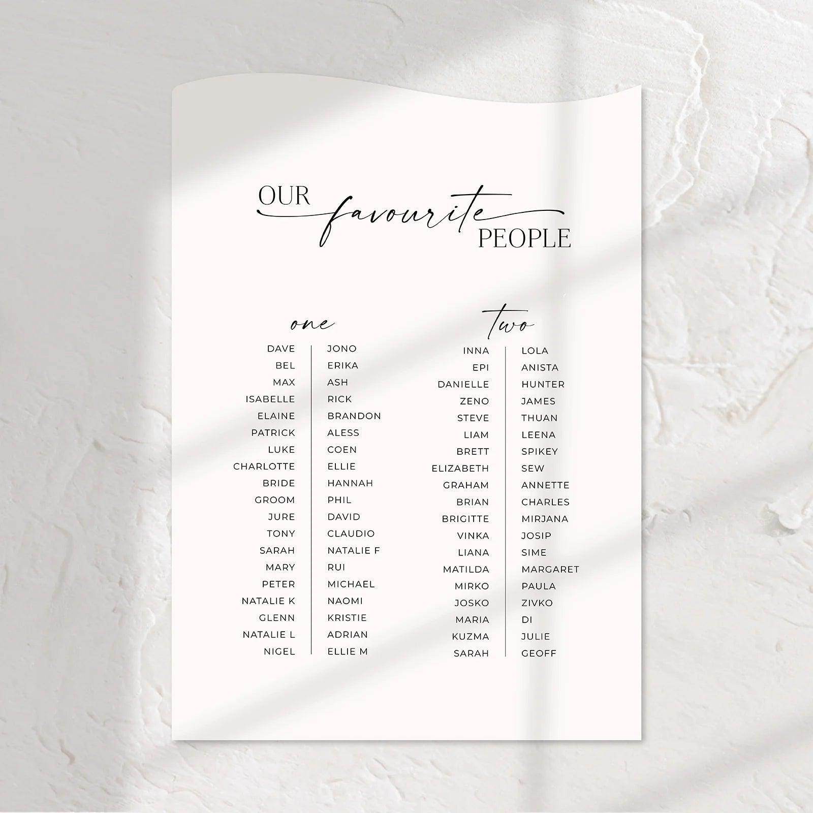 Timeless Seating Chart - Josephine 4 - Wedding Signs