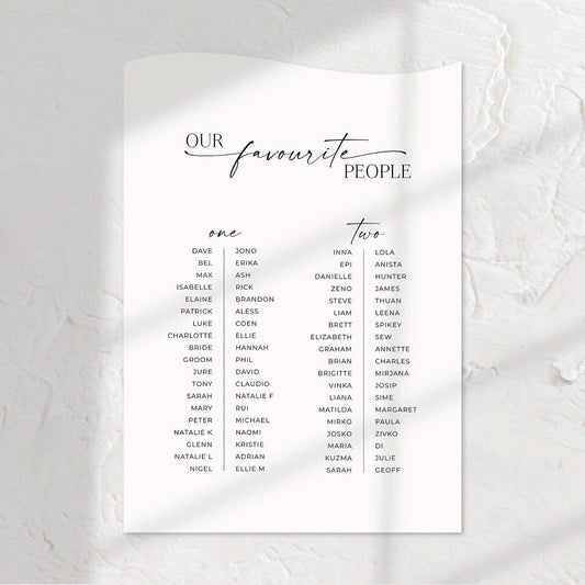 Timeless Seating Chart - Josephine 4 - Wedding Signs