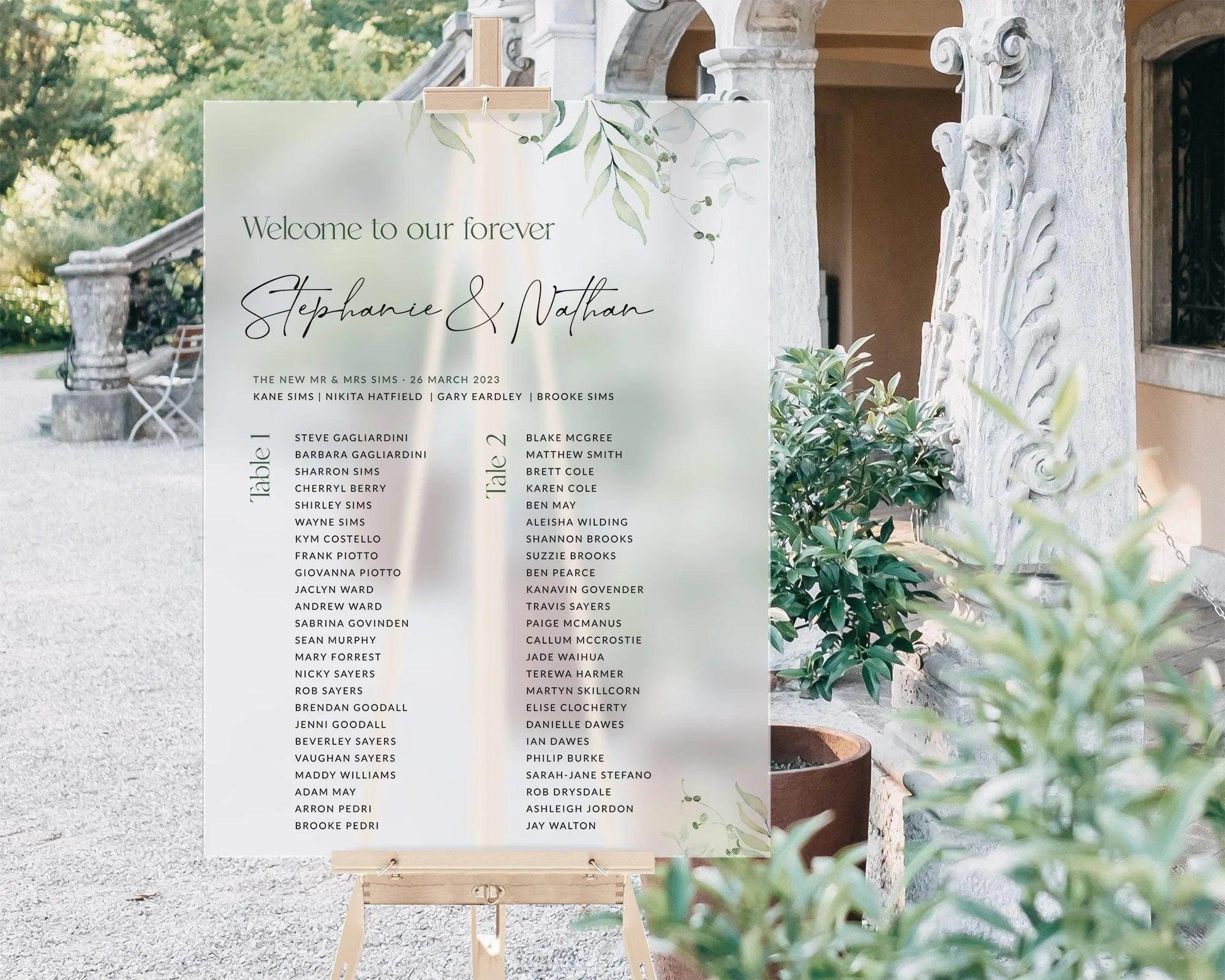 Timeless Seating Chart - Stephanie 3 - Wedding Signs