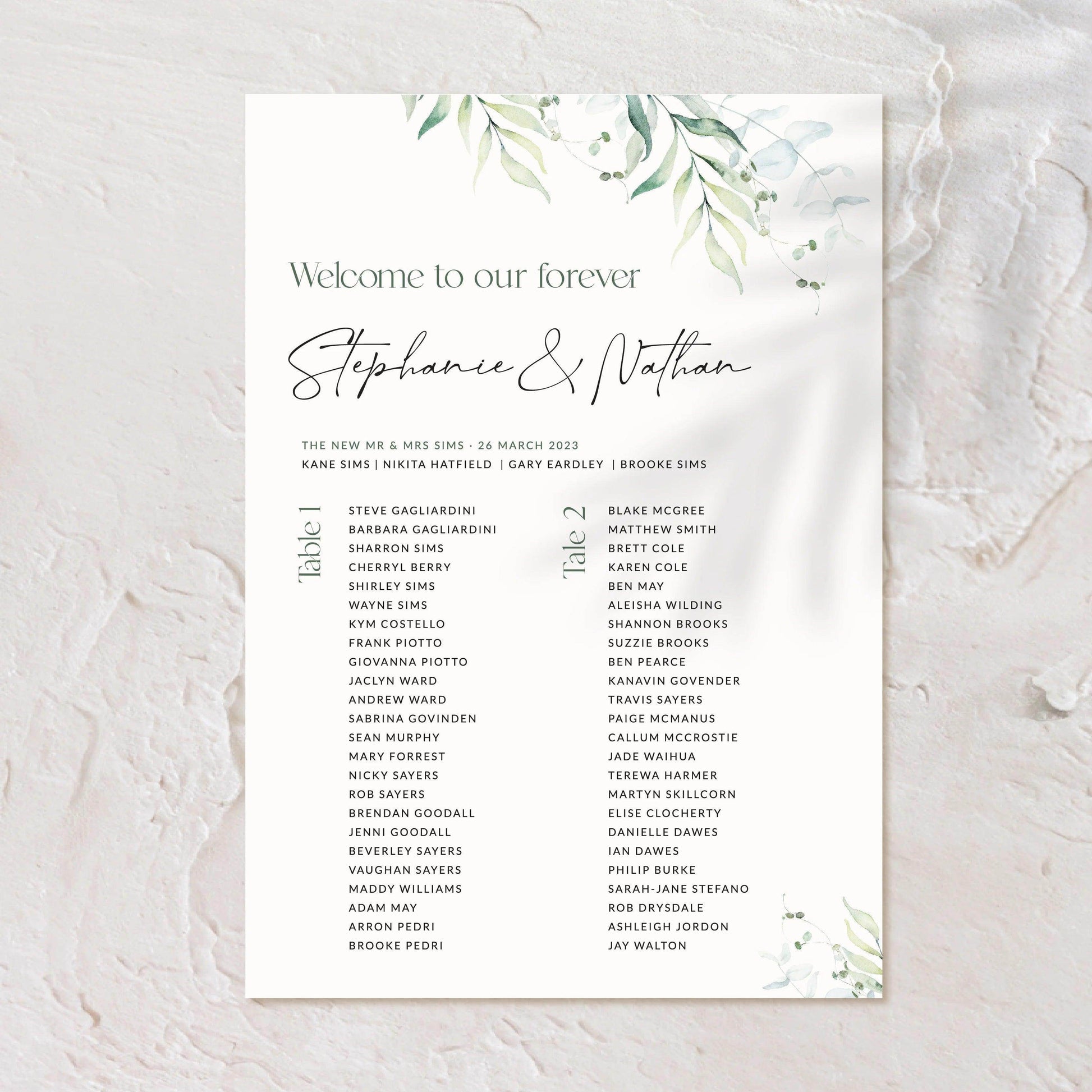 Timeless Seating Chart - Stephanie 3 - Wedding Signs