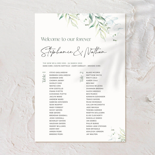 Timeless Seating Chart - Stephanie 3 - Wedding Signs