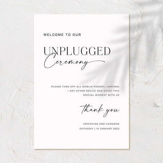 Timeless Unplugged Wedding Sign - Josephine 1 - Wedding Signs