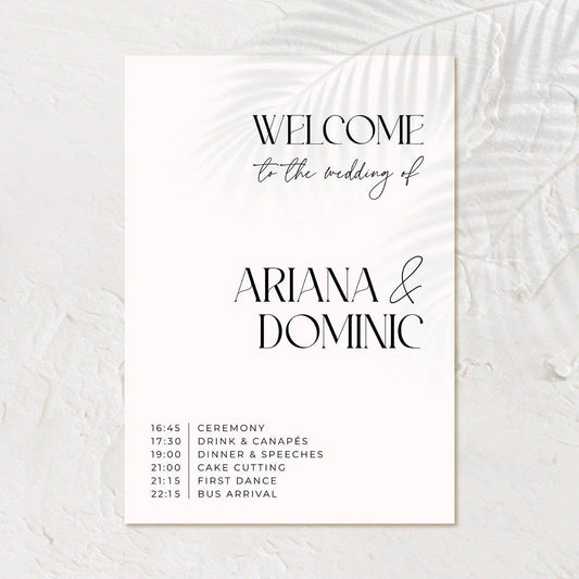 Timeless Welcome timeline Sign - Ariana - Wedding Signs