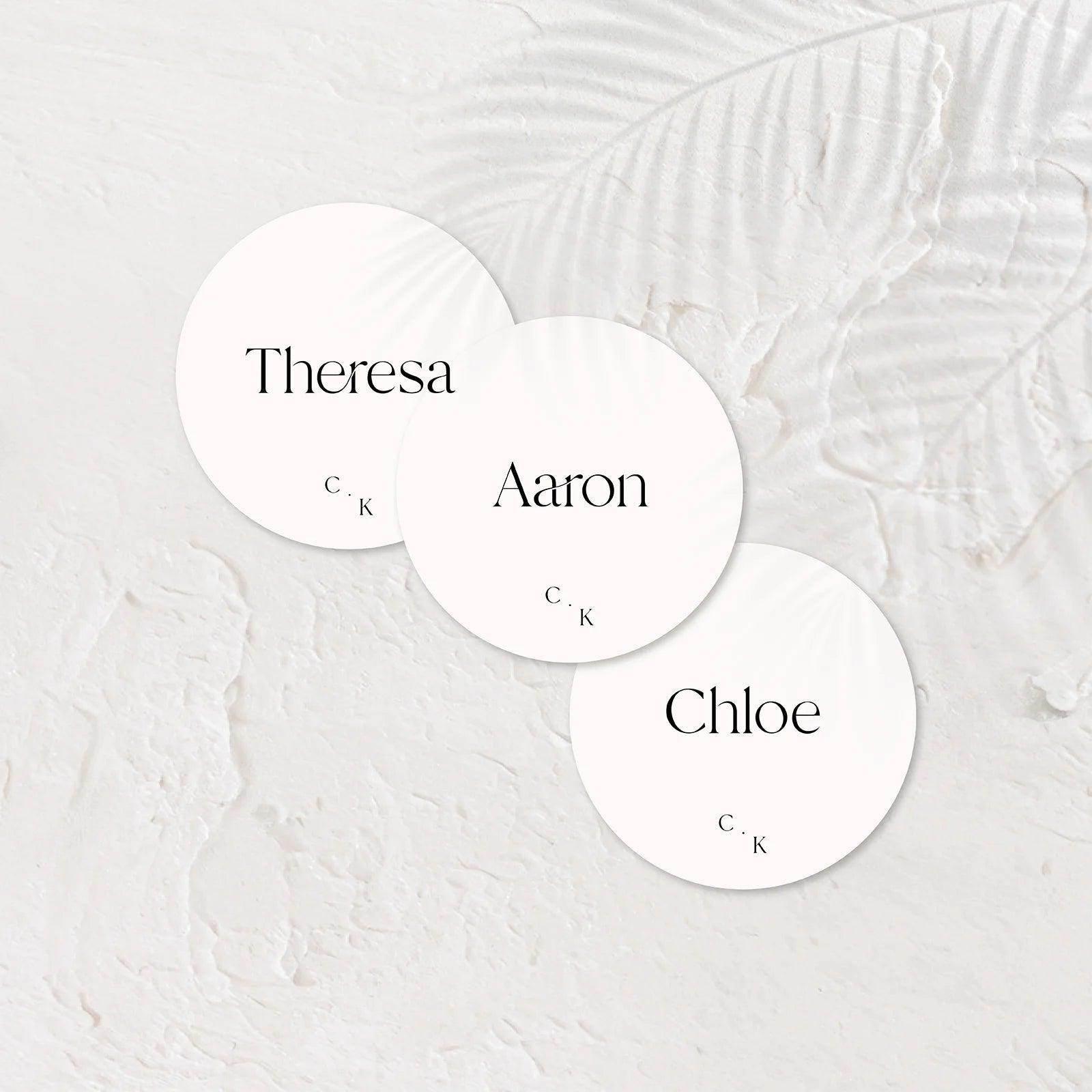 Trendy Place Cards - Chloe 4 - Wedding Signs