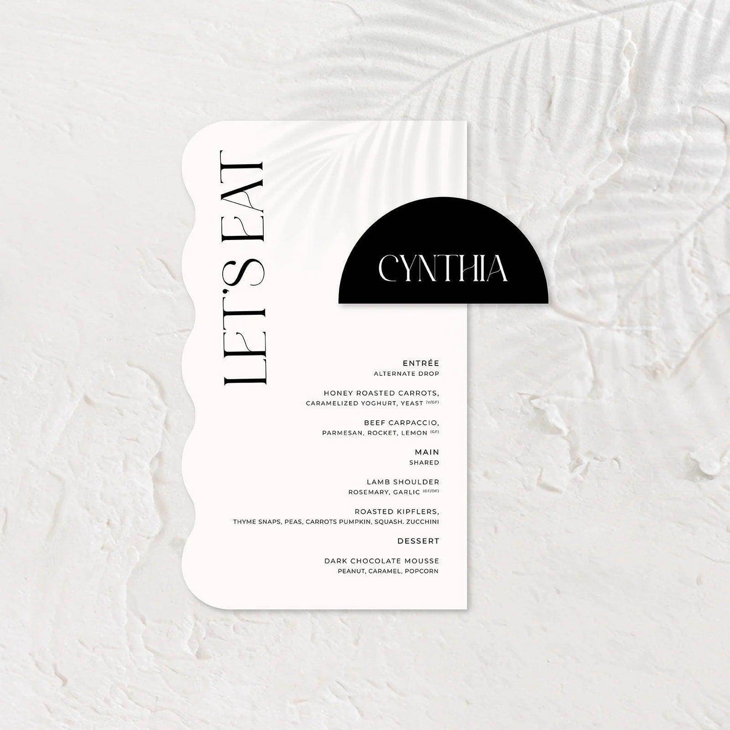 Trendy Wedding Menu - Ariana - 4 - Wedding Signs