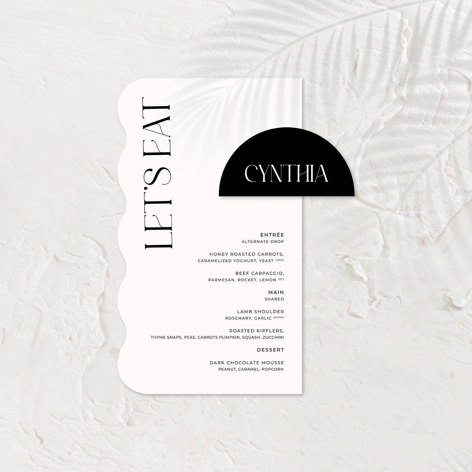 Trendy Wedding Menu - Ariana - 4 - Wedding Signs