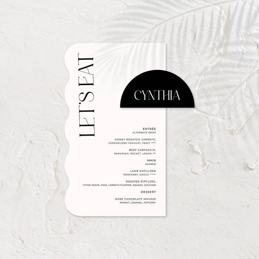 Trendy Wedding Menu - Ariana - 4 - Wedding Signs