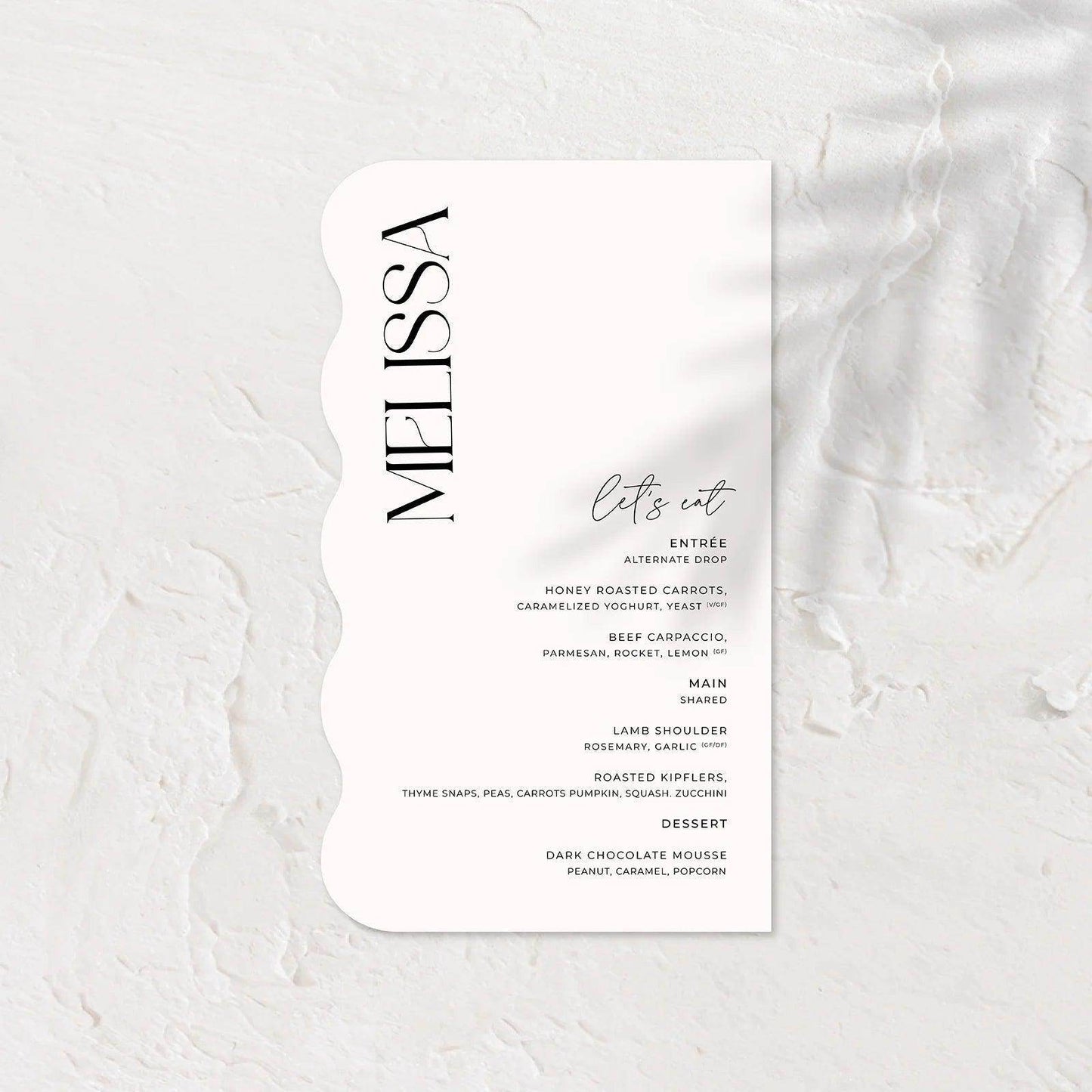 Trendy Wedding Menu - Ariana - 4 - Wedding Signs