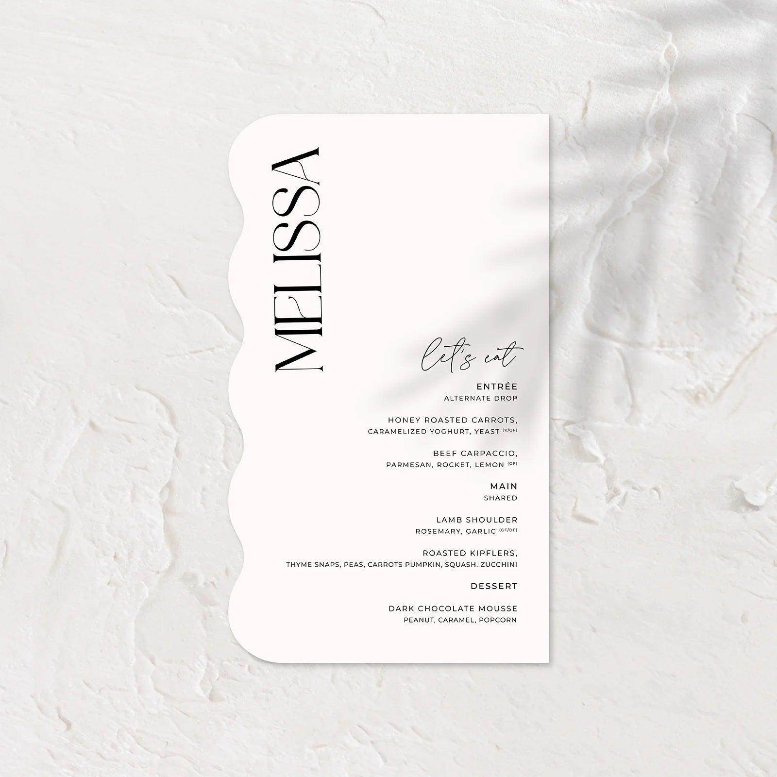 Trendy Wedding Menu - Ariana - 4 - Wedding Signs