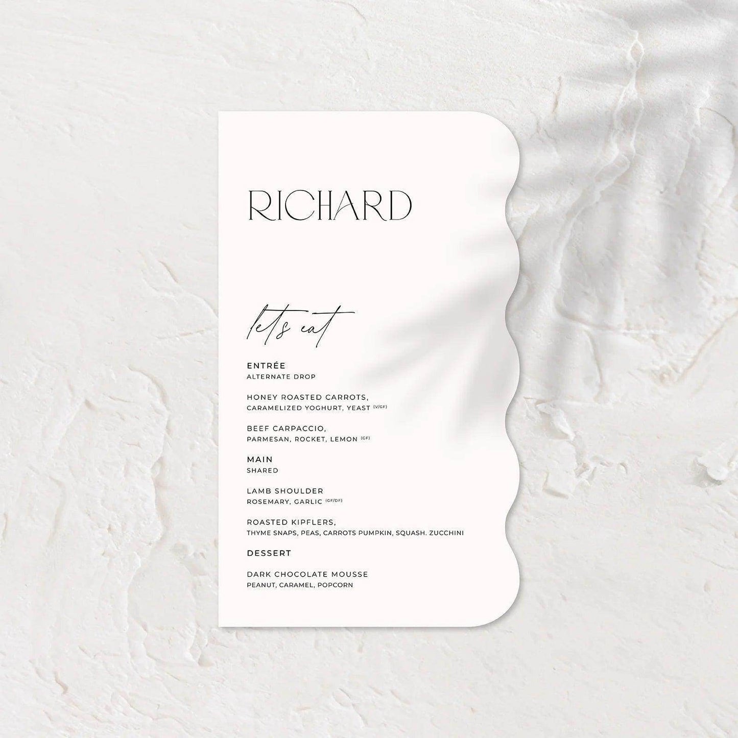 Trendy Wedding Menu - Jessica 4 - Wedding Signs
