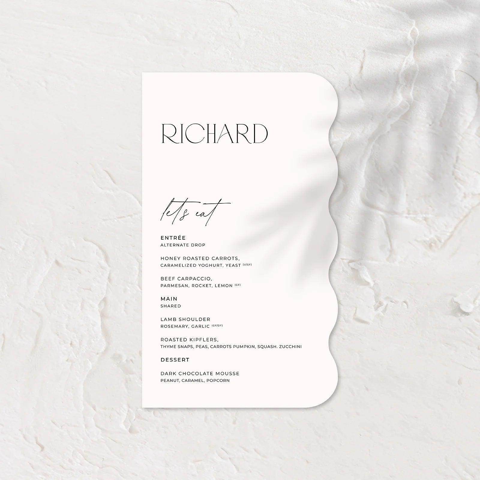 Trendy Wedding Menu - Jessica 4 - Wedding Signs