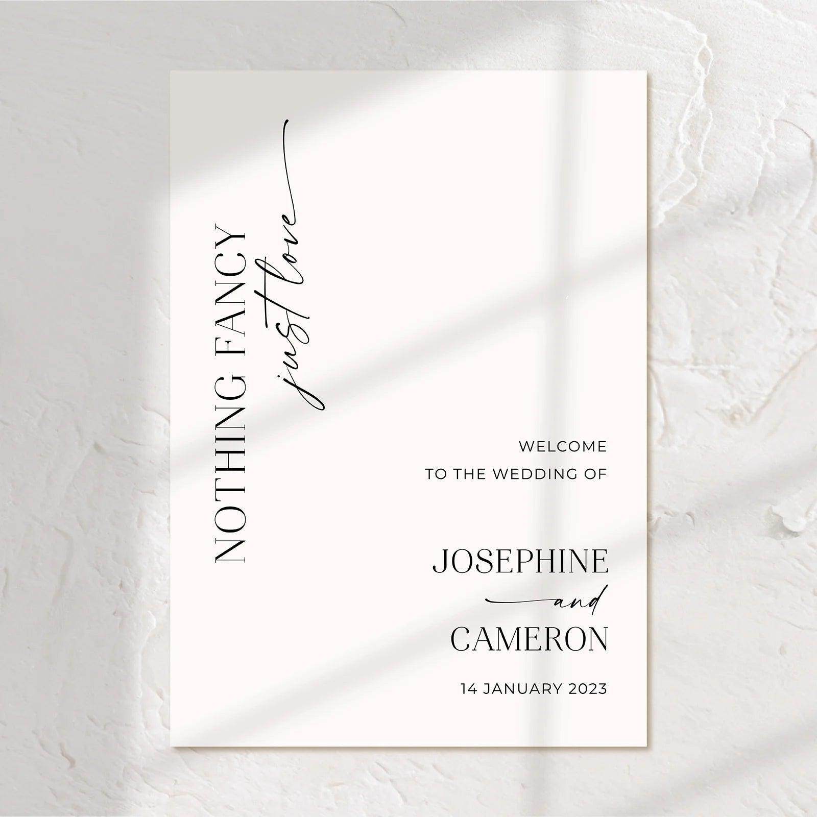 Trendy Wedding Welcome Sign - Josephine 3 - Wedding Signs