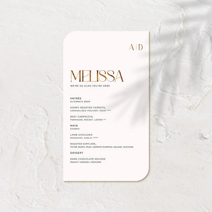 Elegant Wedding Menu - Ariana - 1