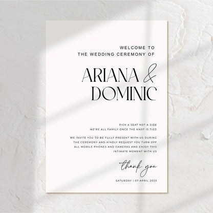 Elegant Unplugged Wedding Sign - Ariana 3