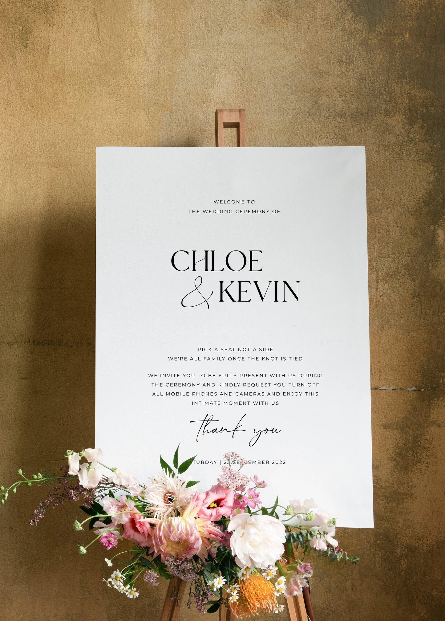 Timeless Unplugged Wedding Sign - Chloe 1