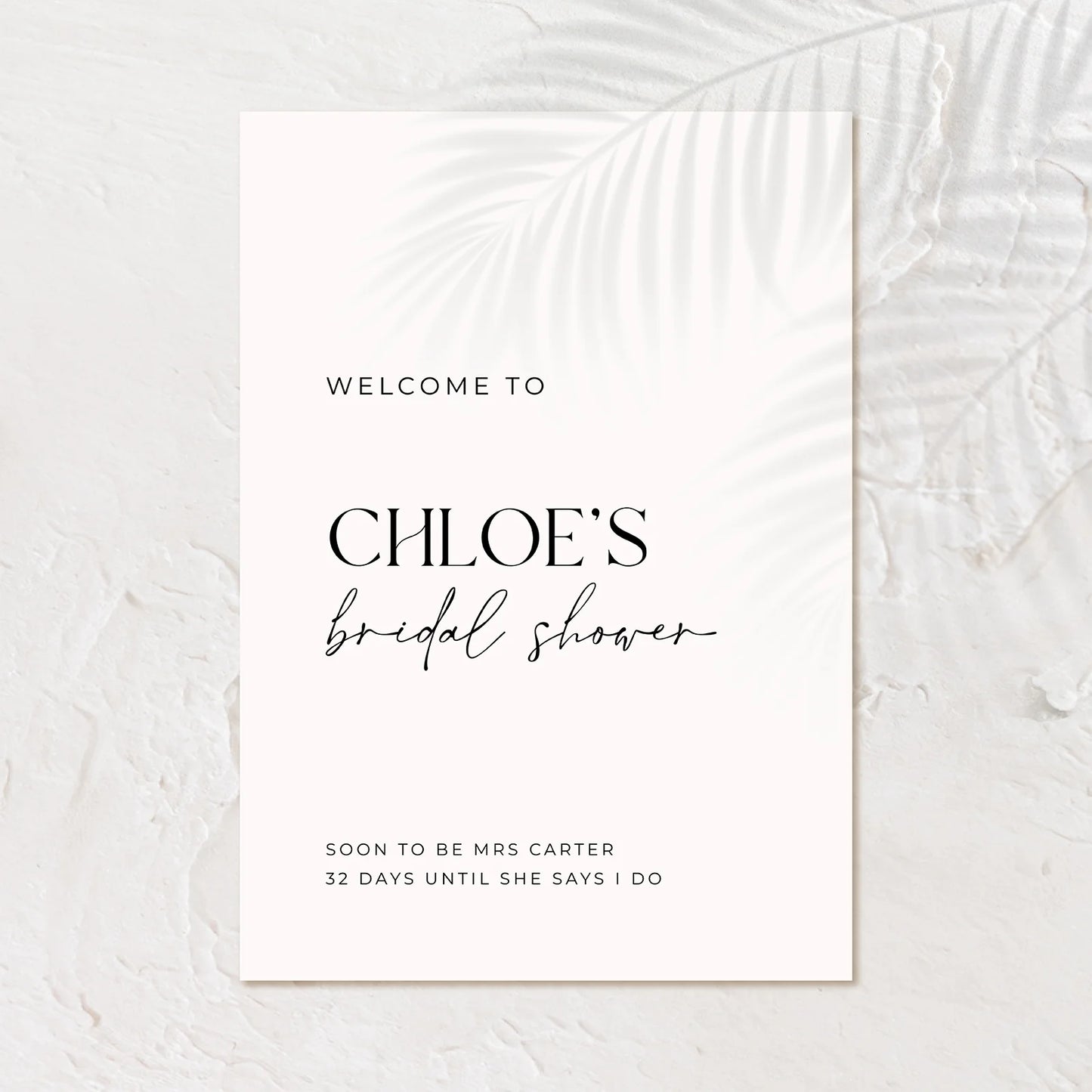 Modern Bridal Shower Welcome Sign - Chloe 2