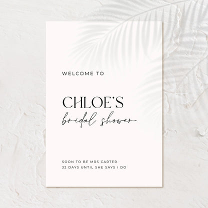 Modern Bridal Shower Welcome Sign - Chloe 2