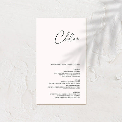 Elegant Wedding Menu - Chloe 1