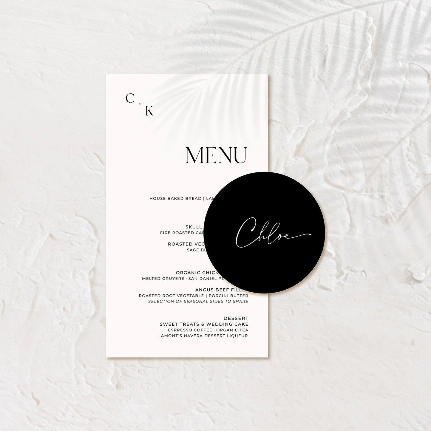 Stylish Wedding Menu - Chloe 2