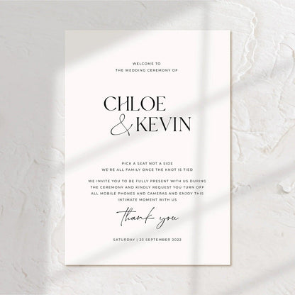 Timeless Unplugged Wedding Sign - Chloe 1