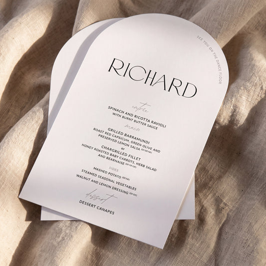 Elegant Wedding Menu - Jessica 1
