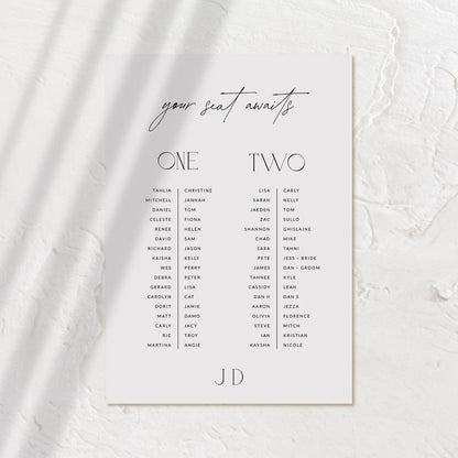 Minimalist Seating Chart  - Jessica 1